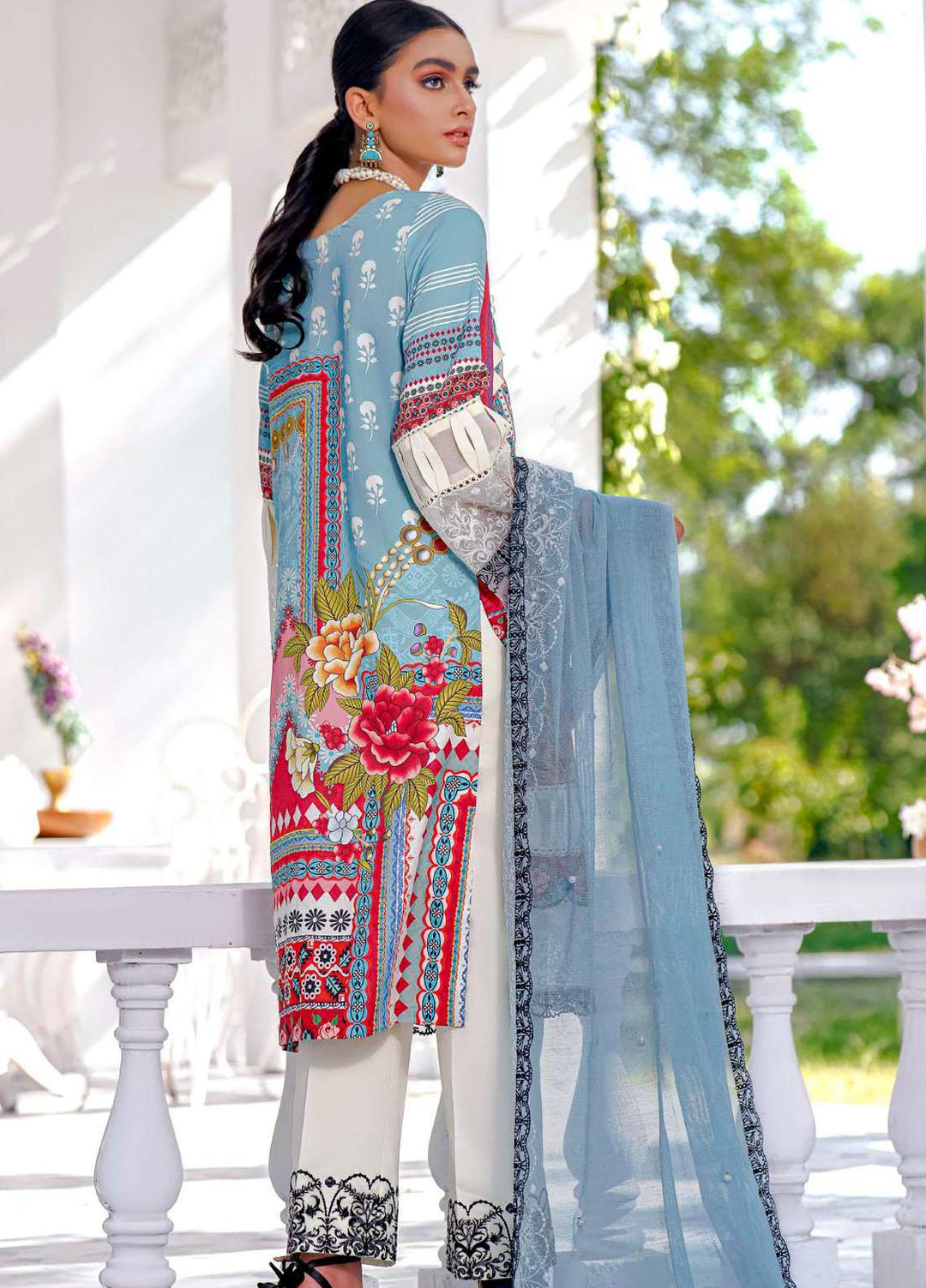 Kahf Premium Embroidered Lawn Suits Unstitched 3 Piece KHF21F 12 - Summer Collection