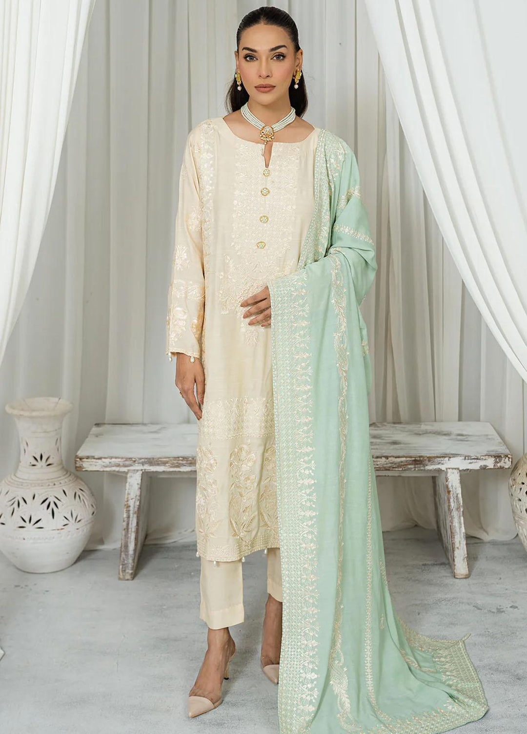 Kaia By Muraad Embroidered Raw Silk Suits Unstitched 3 Piece MU23K Mila - Formal Collection