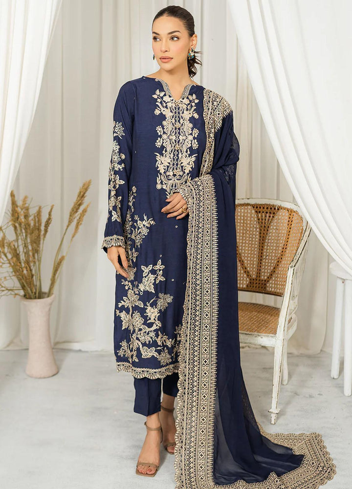 Muraad Pret Embroidered Raw Silk 3 Piece Suit Nyla