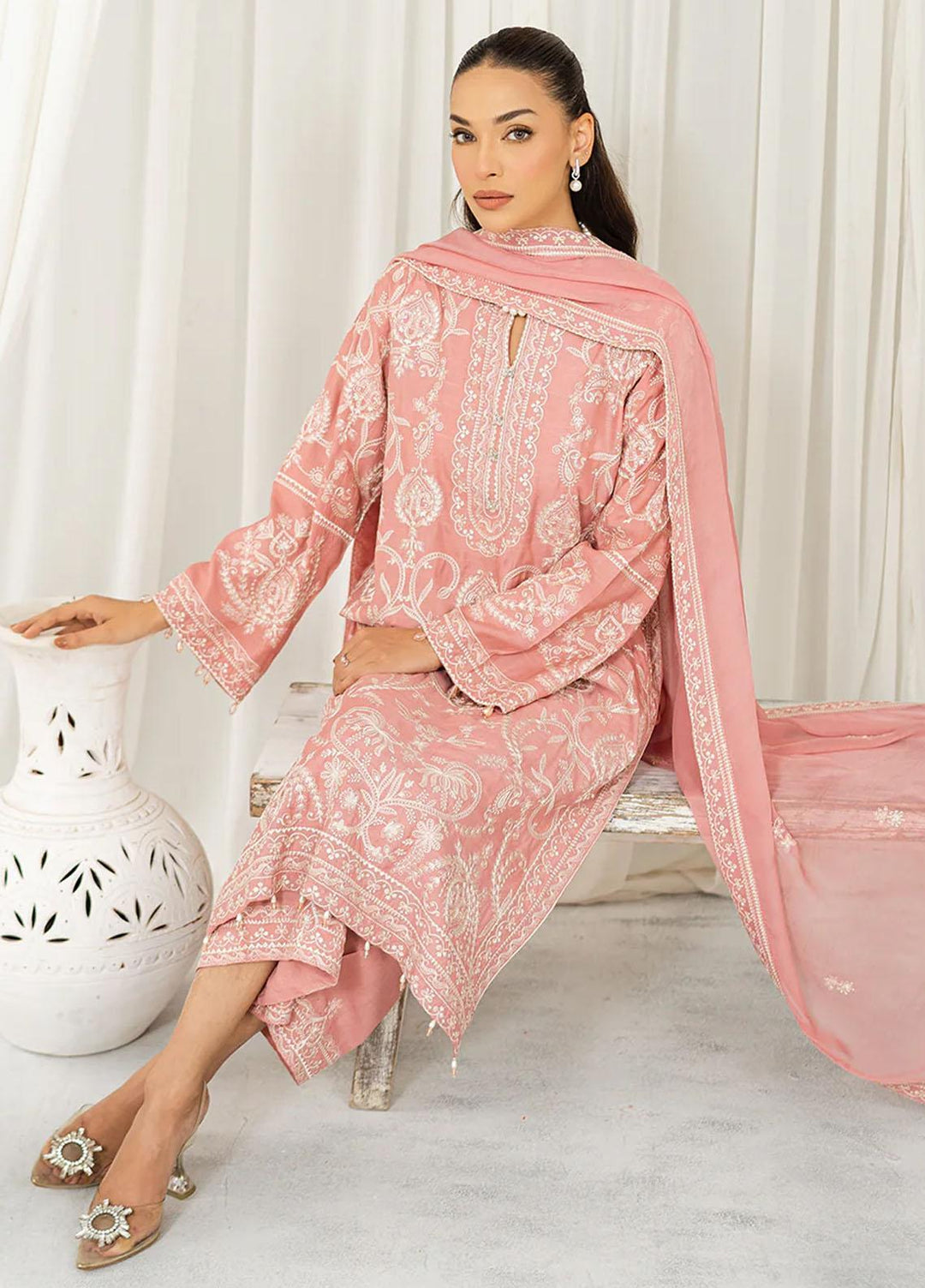Kaia By Muraad Embroidered Raw Silk Suits Unstitched 3 Piece MU23K Selia - Formal Collection