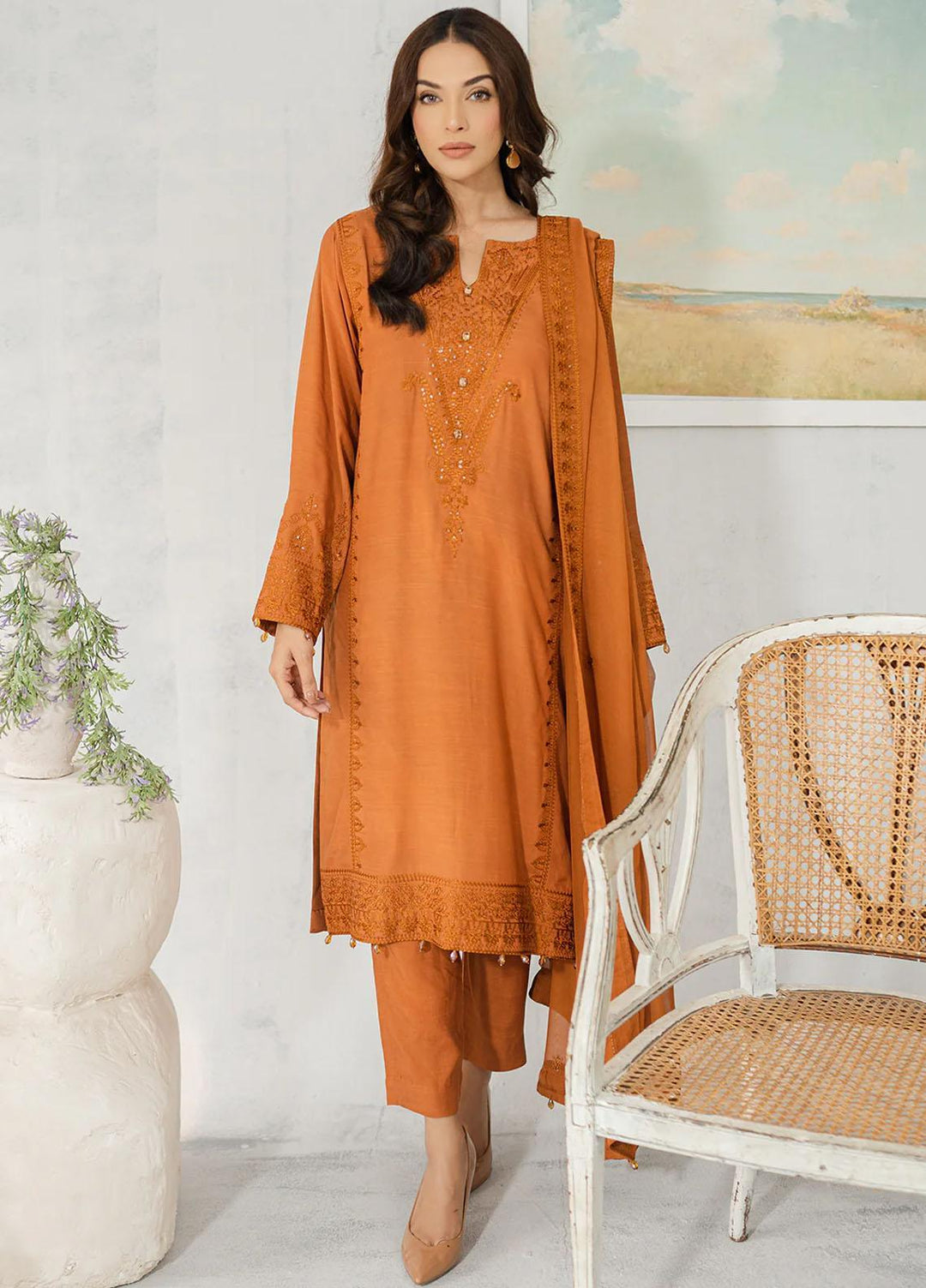 Kaia By Muraad Embroidered Raw Silk Suits Unstitched 3 Piece MU23K Zoa - Formal Collection