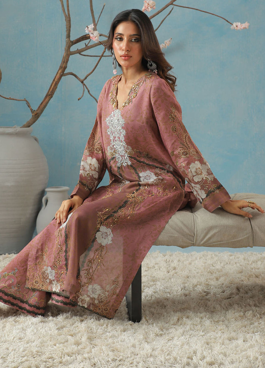 Kaira by Shamaeel Ansari Pret Embroidered Silk 2 Piece Suit KAI-03