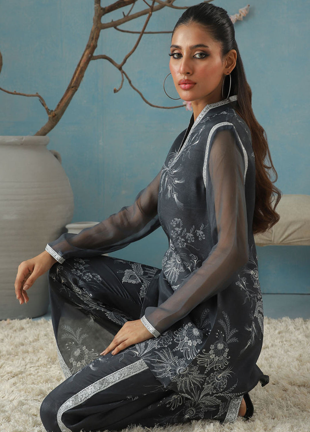 Kaira by Shamaeel Ansari Pret Embroidered Silk 2 Piece Suit KAI-05