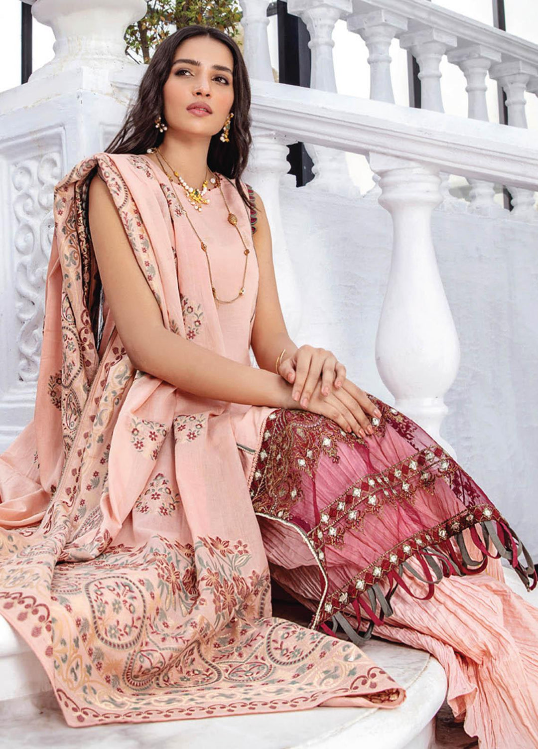 Kalam By Humdum Jacquard Lawn Suits Unstitched 3 Piece HD23K D-2 - Summer Collection