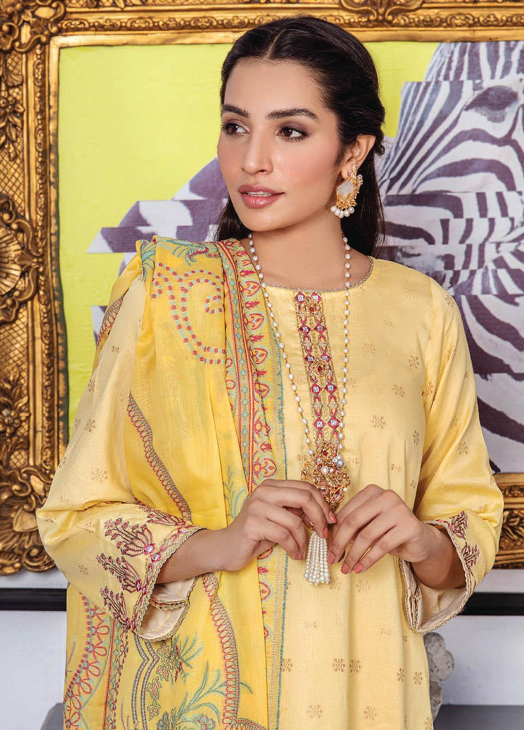 Kalam By Humdum Jacquard Lawn Suits Unstitched 3 Piece HD23K D-6 - Summer Collection