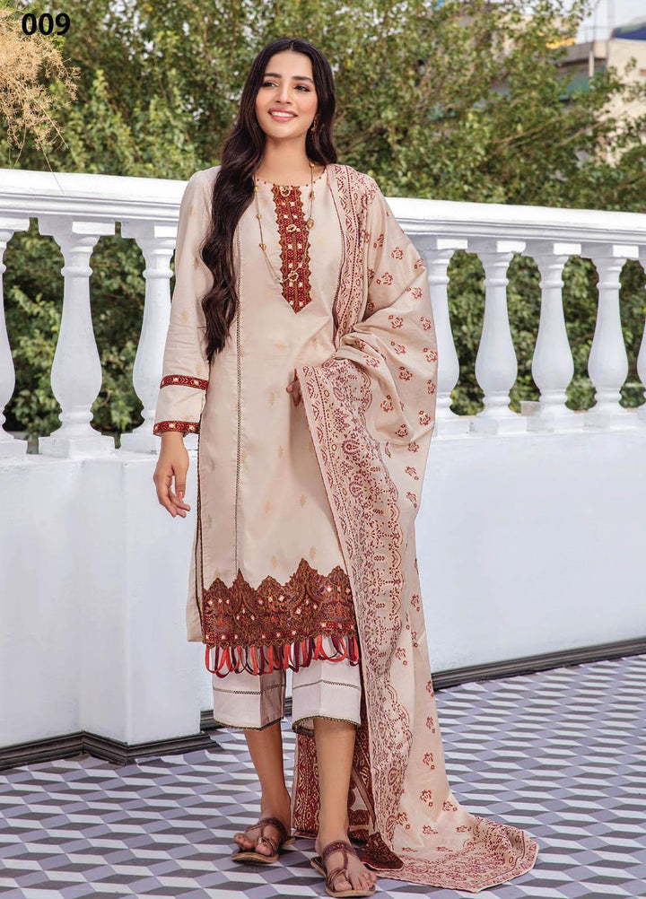 Kalam By Humdum Jacquard Lawn Suits Unstitched 3 Piece HD23K D-9 - Summer Collection