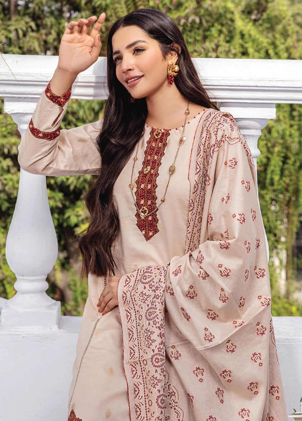 Kalam By Humdum Jacquard Lawn Suits Unstitched 3 Piece HD23K D-9 - Summer Collection