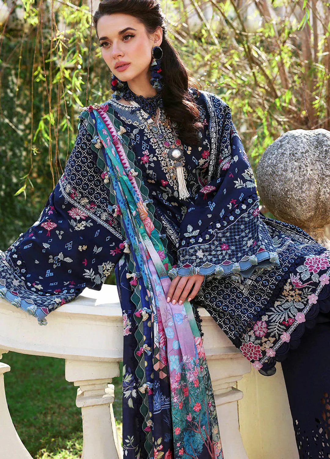 Kalani by Republic Womenswear Embroidered Lawn Suits Unstitched 3 Piece RW25KL RP-D5B Nyra - Summer Collection