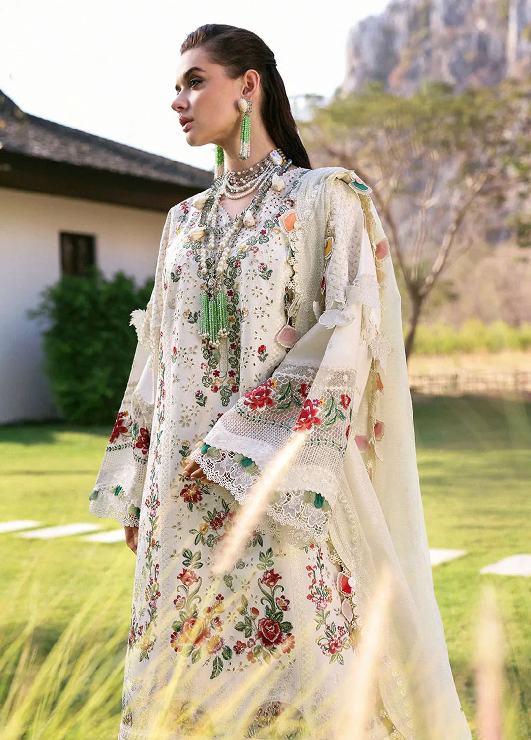 Kalani by Republic Womenswear Embroidered Lawn Suits Unstitched 3 Piece RW25KL RP-D7A Mira - Summer Collection