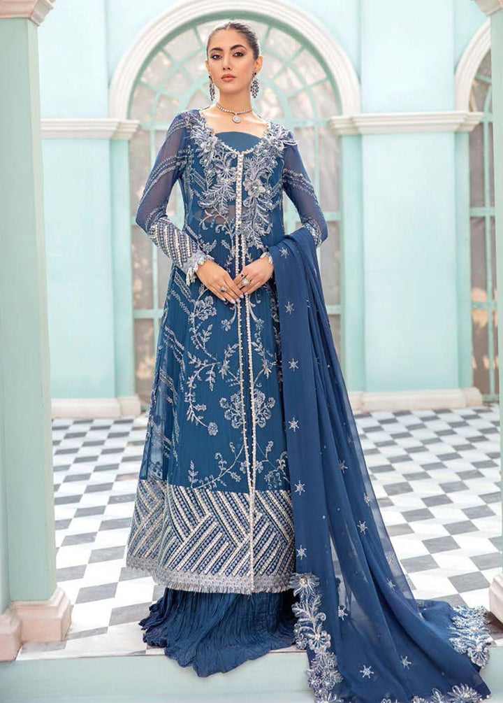 Kalidaar By Roheenaz Embroidered Chiffon Suits Unstitched 3 Piece RO22K RCH-22-01 - Luxury Collection