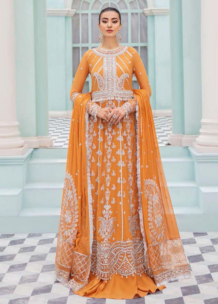 Kalidaar By Roheenaz Embroidered Chiffon Suits Unstitched 3 Piece RO22K RCH-22-02 - Luxury Collection