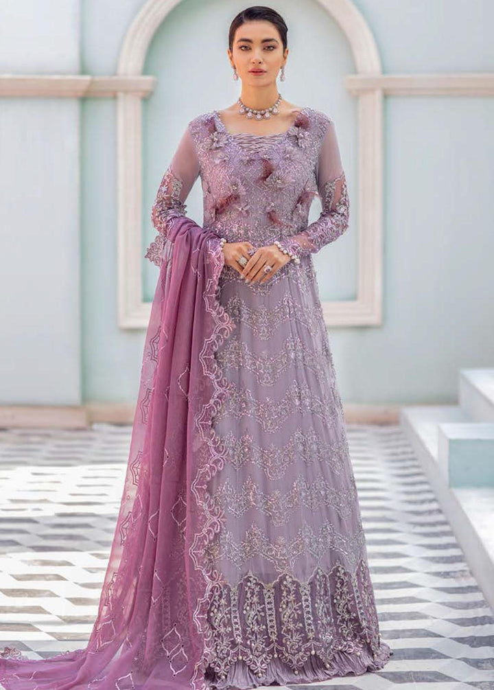 Kalidaar By Roheenaz Embroidered Chiffon Suits Unstitched 3 Piece RO22K RCH-22-03 - Luxury Collection