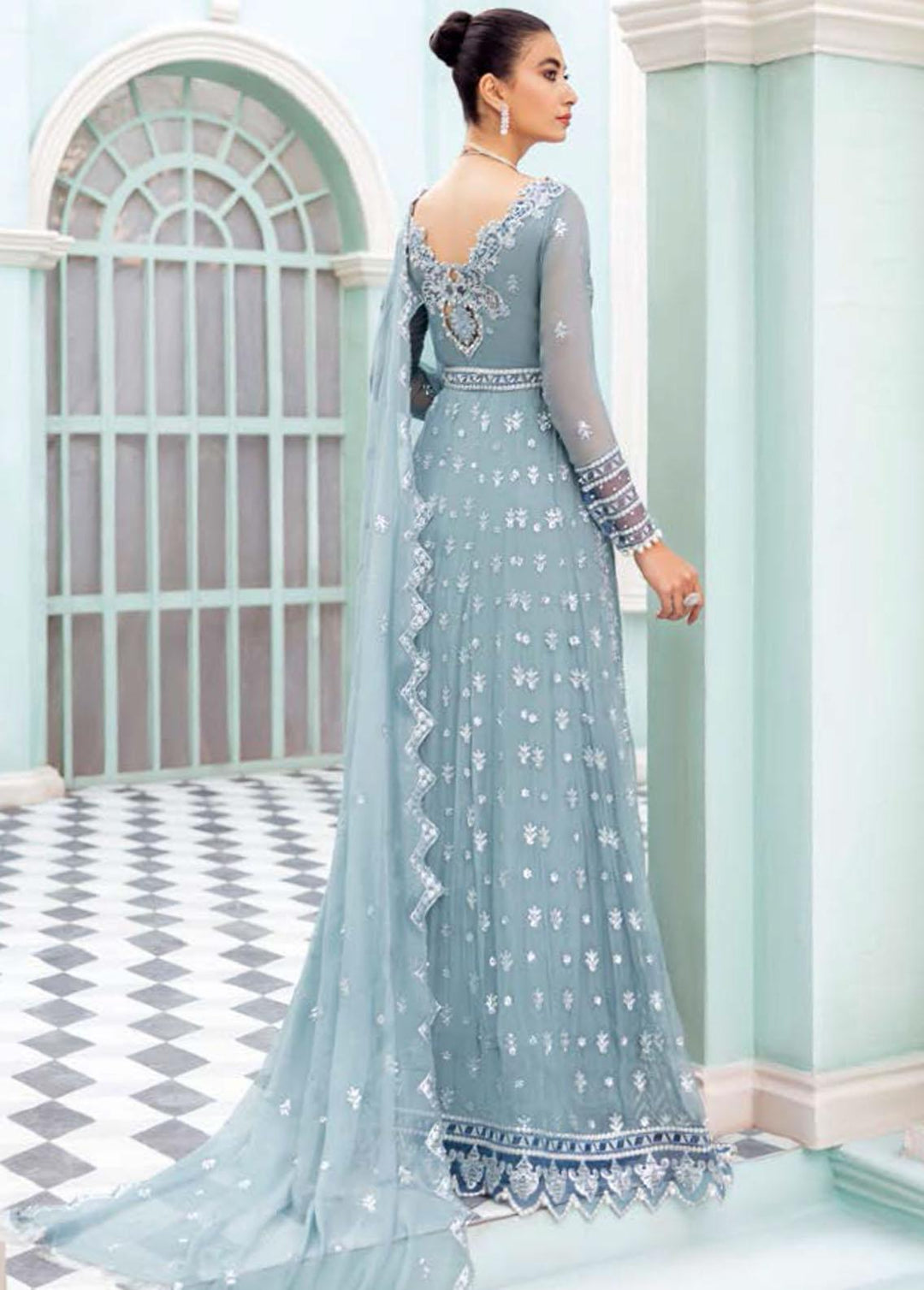 Kalidaar By Roheenaz Embroidered Chiffon Suits Unstitched 3 Piece RO22K RCH-22-04 - Luxury Collection