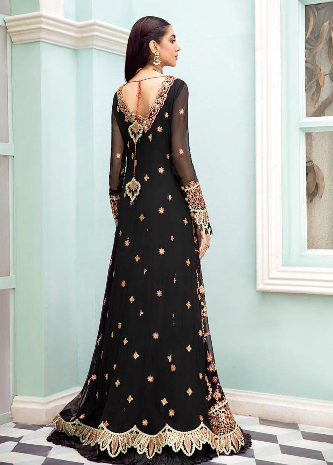 Kalidaar By Roheenaz Embroidered Chiffon Suits Unstitched 3 Piece RO22K RCH-22-06 - Luxury Collection