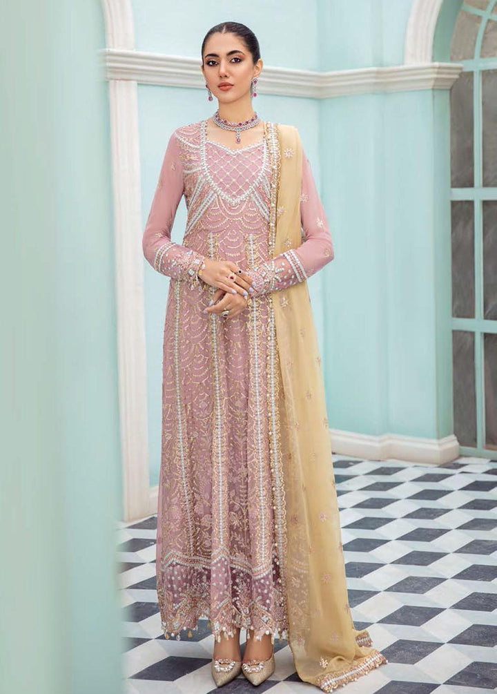 Kalidaar By Roheenaz Embroidered Chiffon Suits Unstitched 3 Piece RO22K RCH-22-09 - Luxury Collection