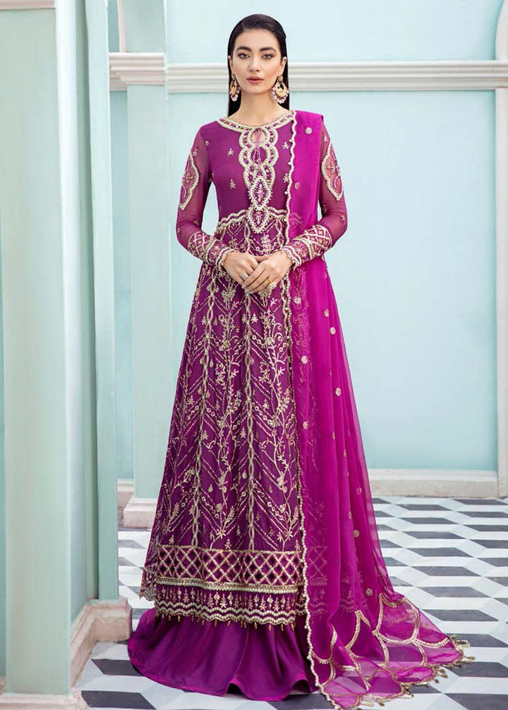 Kalidaar By Roheenaz Embroidered Chiffon Suits Unstitched 3 Piece RO22K RCH-22-10 - Luxury Collection