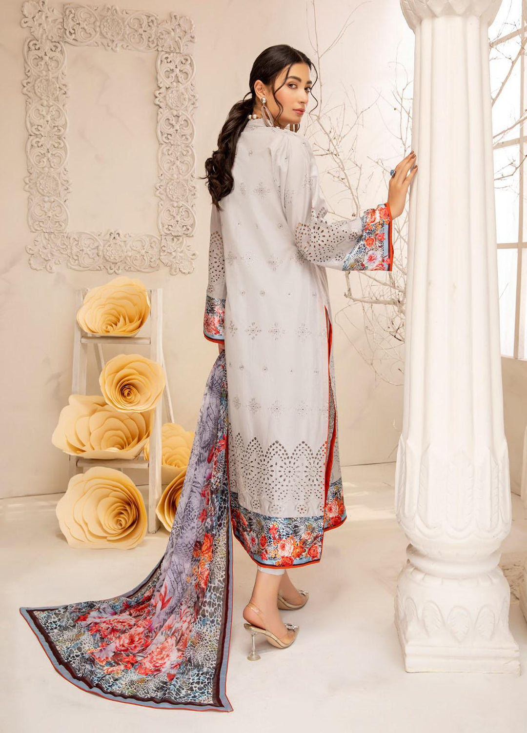 Kalyan by ZS Textiles Embroidered Chikankari Suits Unstitched 3 Piece ZS21KC-6 05 - Festive Collection