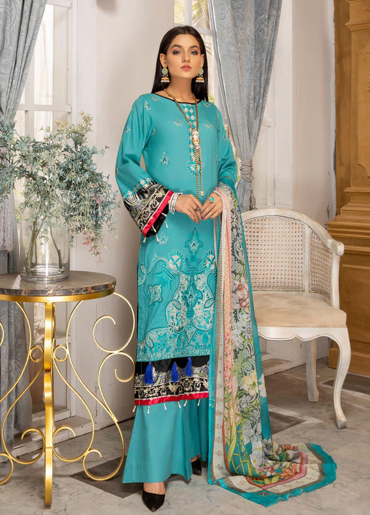 Kalyan by ZS Textiles Embroidered Chikankari Suits Unstitched 3 Piece ZS21KC-5 D-02 - Summer Collection