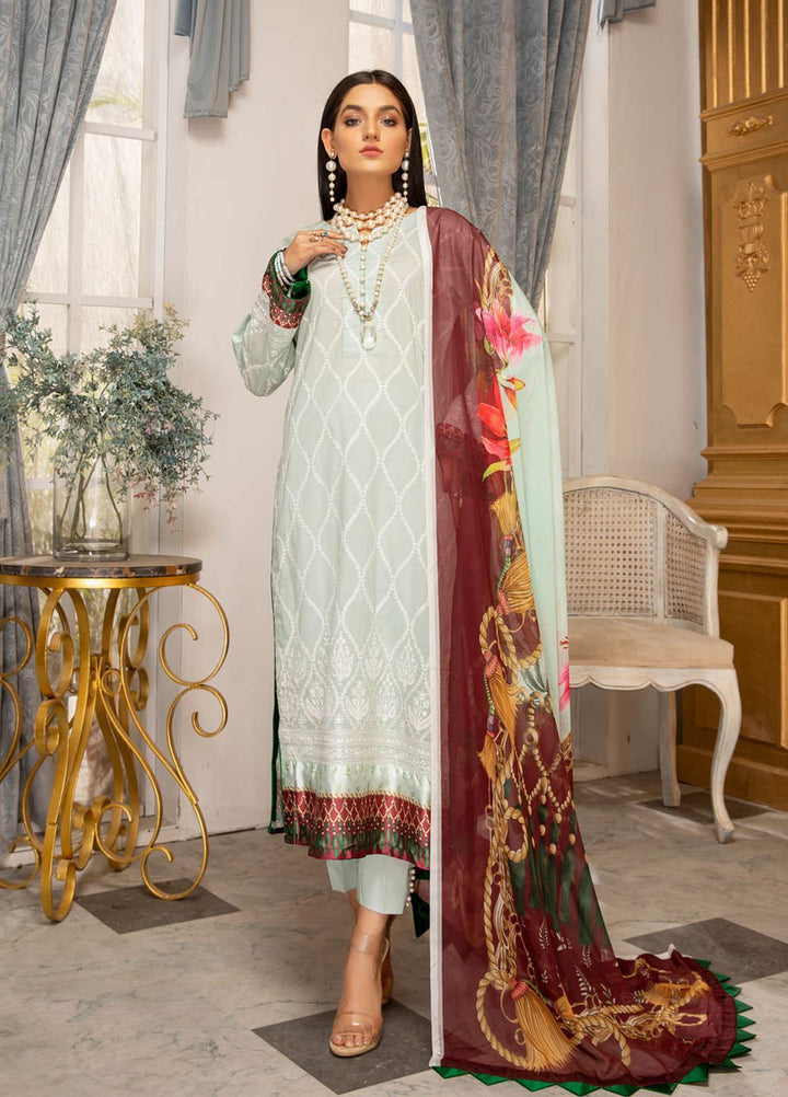 Kalyan by ZS Textiles Embroidered Chikankari Suits Unstitched 3 Piece ZS21KC-5 D-03 - Summer Collection