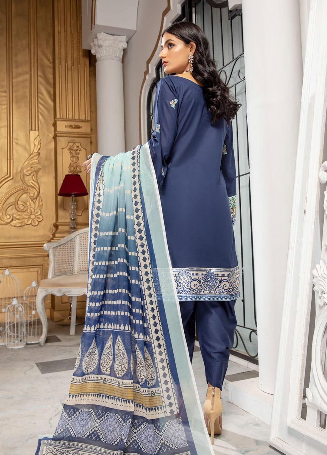 Kalyan by ZS Textiles Embroidered Chikankari Suits Unstitched 3 Piece ZS21KC-5 D-09 - Summer Collection