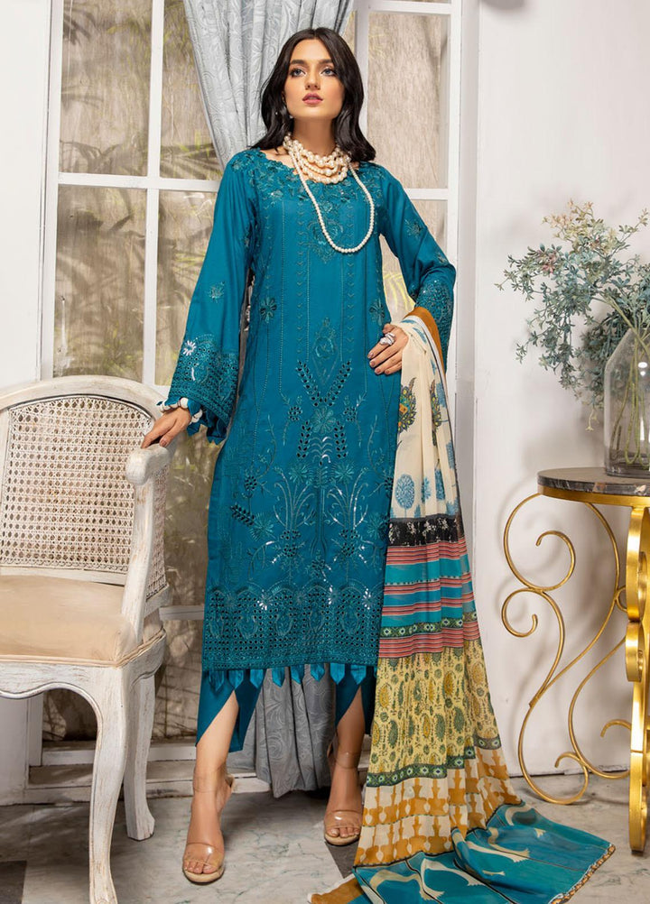 Kalyan by ZS Textiles Embroidered Chikankari Suits Unstitched 3 Piece ZS21KC-5 D-12 - Summer Collection