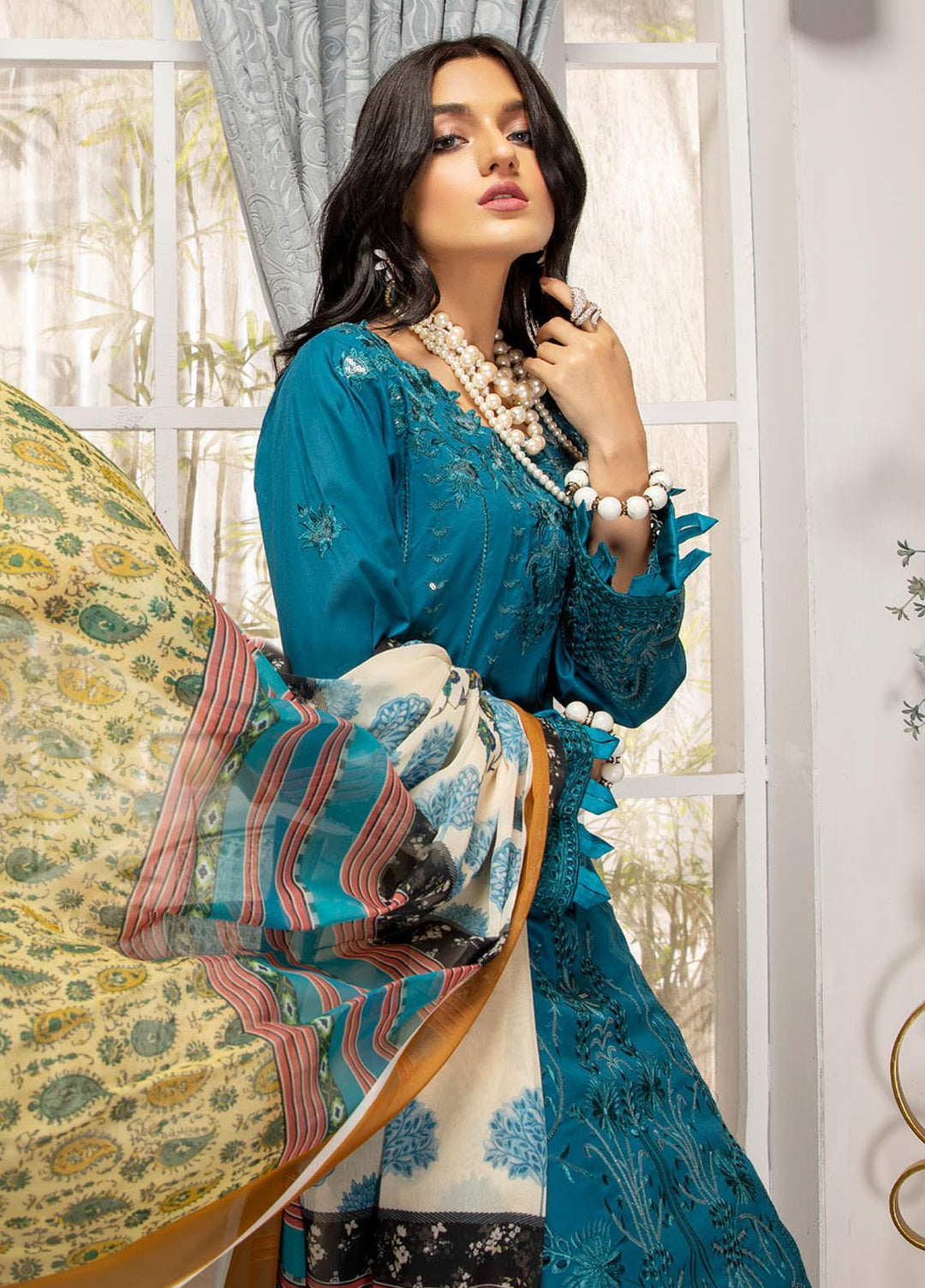 Kalyan by ZS Textiles Embroidered Chikankari Suits Unstitched 3 Piece ZS21KC-5 D-12 - Summer Collection