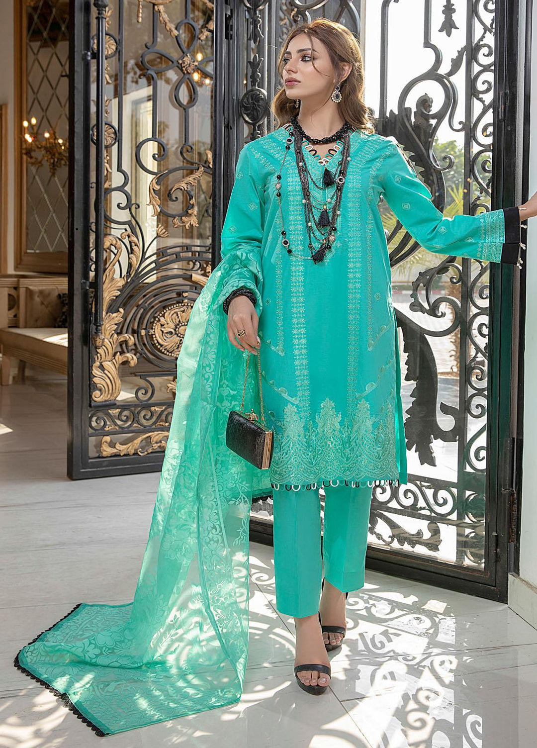Kalyan By ZS Textiles Embroidered Jacquard Suits Unstitched 3 Piece ZS21K KBO-2 - Winter Collection