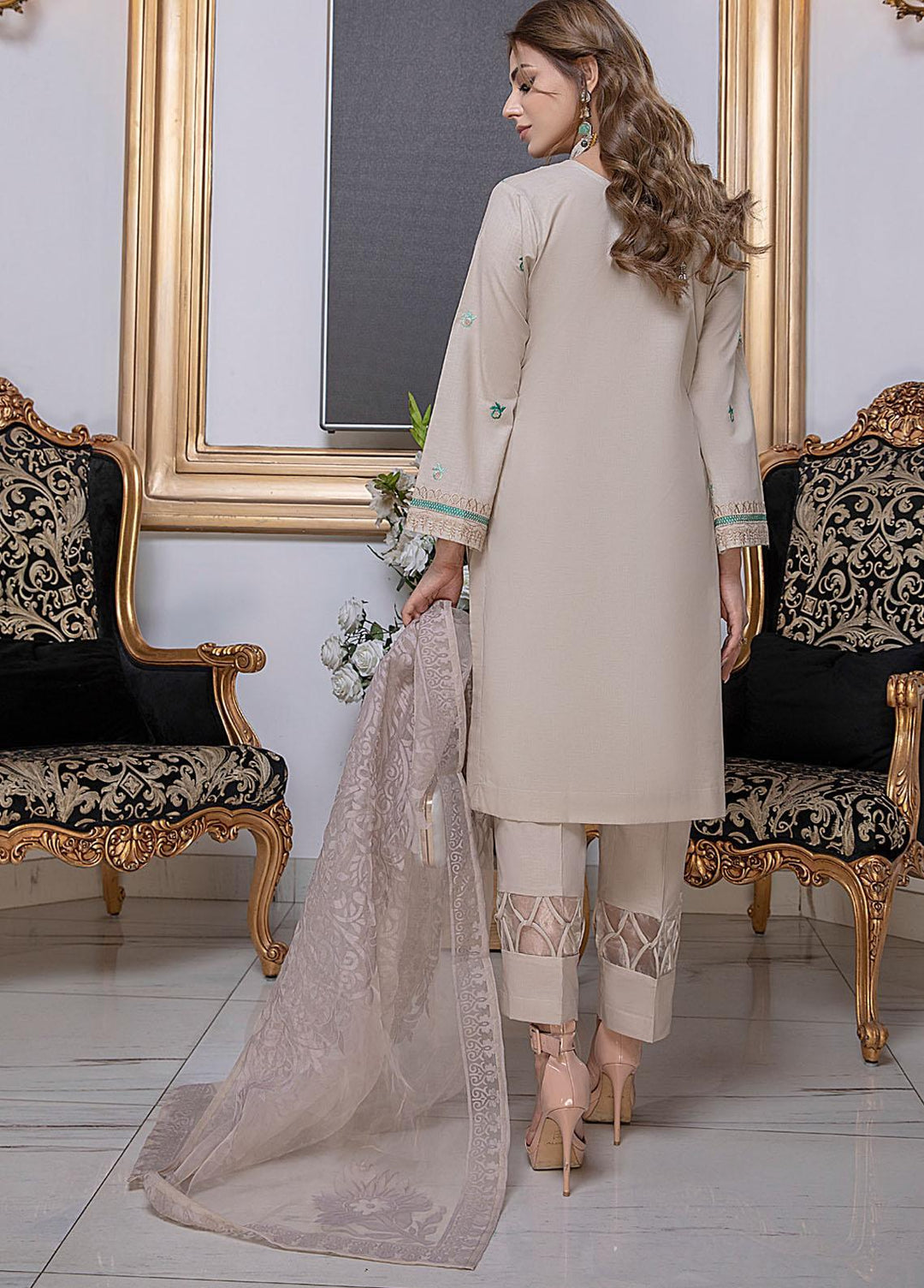 Kalyan By ZS Textiles Embroidered Jacquard Suits Unstitched 3 Piece ZS21K KBO-6 - Winter Collection