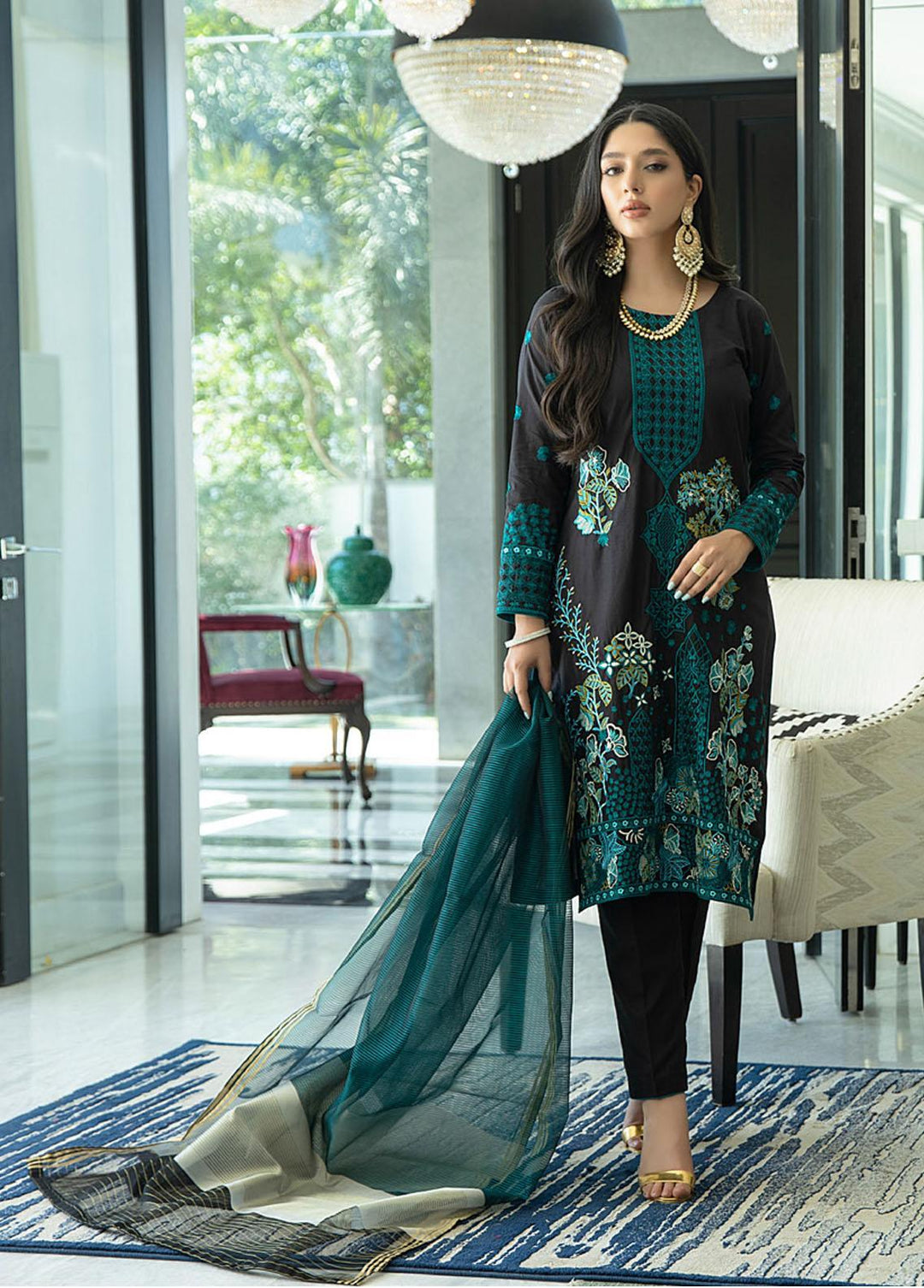Kalyan By ZS Textiles Embroidered Chikankari Suits Unstitched 3 Piece KZS22F 04 - Festive Collection