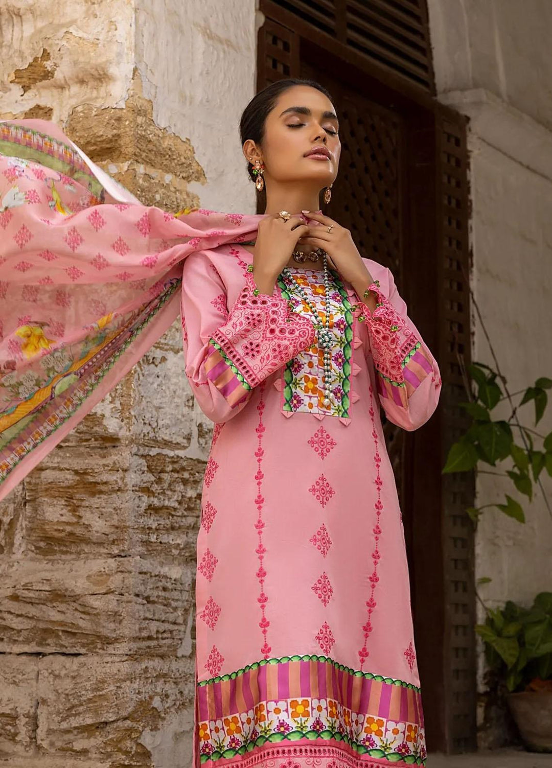 Kalyan By ZS Textiles Embroidered Lawn Suits Unstitched 3 Piece ZS23K D7 - Summer Collection