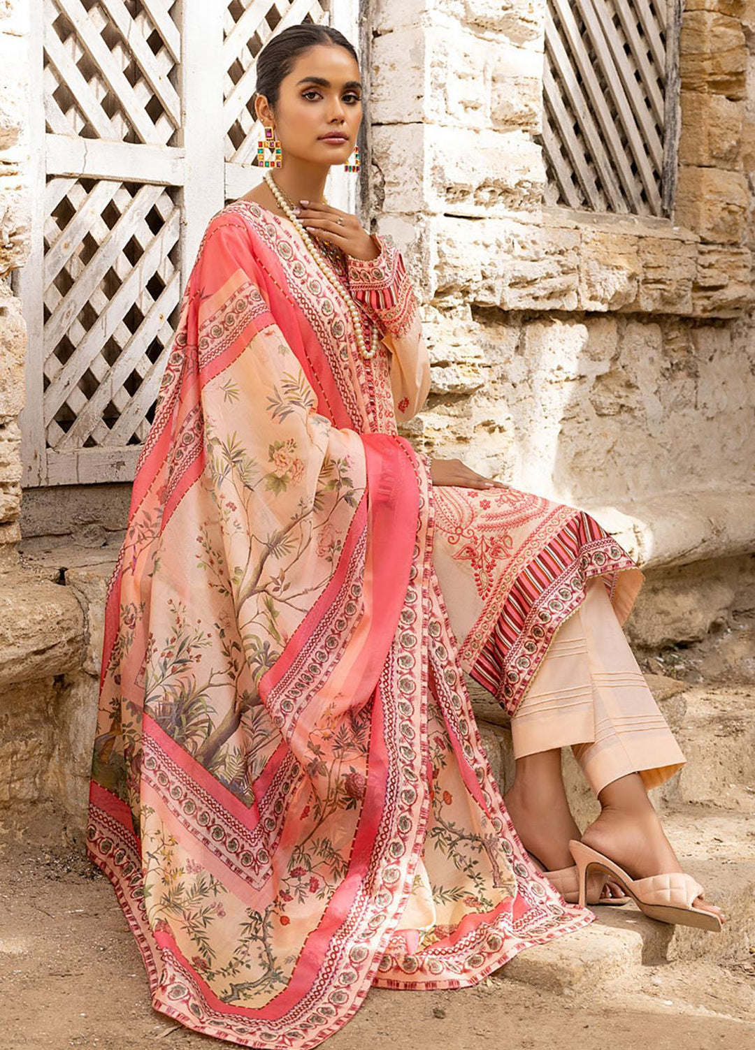 Kalyan By ZS Textiles Embroidered Lawn Suits Unstitched 3 Piece ZS23K D8 - Summer Collection