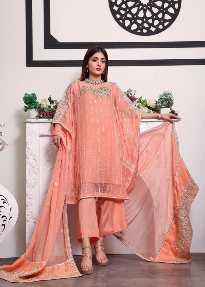 Kalyan By ZS Textiles Embroidered Chiffon Suits Unstitched 3 Piece KLY23C KLC23-1 - Luxury Collection