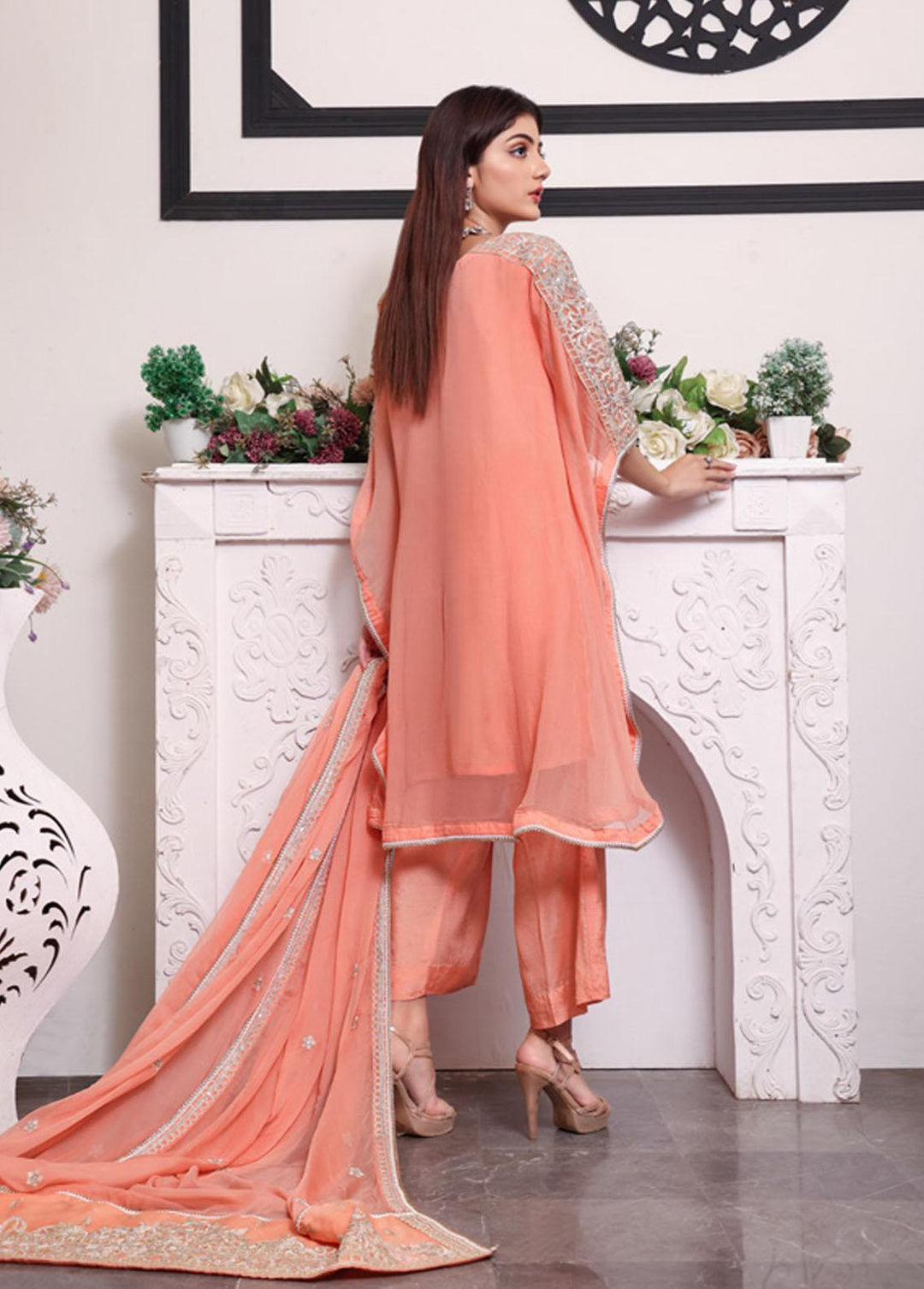 Kalyan By ZS Textiles Embroidered Chiffon Suits Unstitched 3 Piece KLY23C KLC23-1 - Luxury Collection