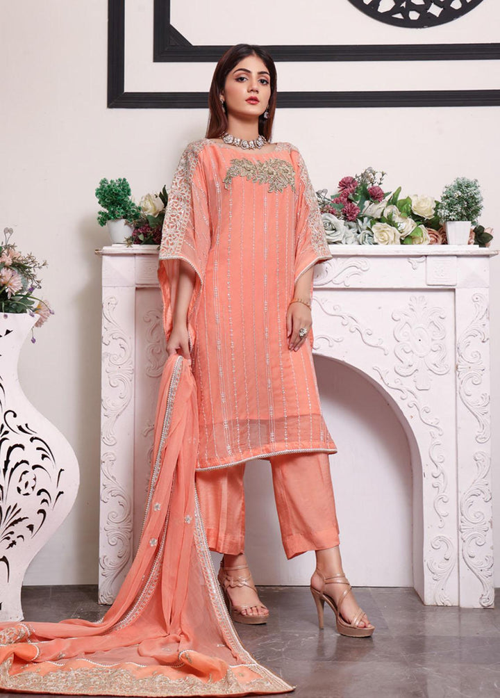 Kalyan By ZS Textiles Embroidered Chiffon Suits Unstitched 3 Piece KLY23C KLC23-1 - Luxury Collection