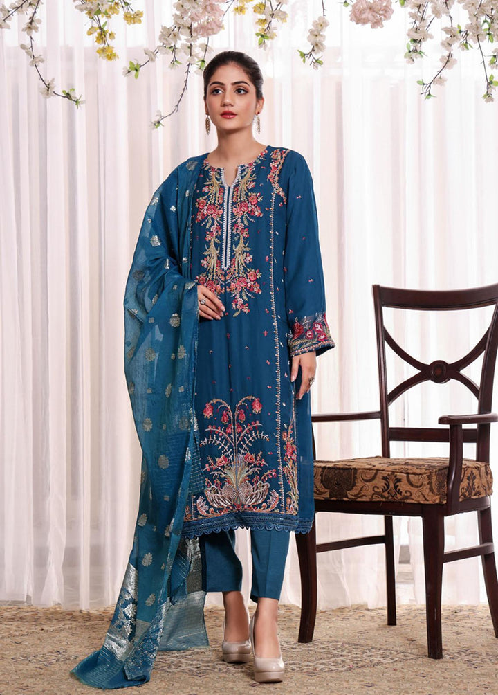 Kalyan By ZS Textiles Embroidered Chiffon Suits Unstitched 3 Piece KLY23C KLC23-10 - Luxury Collection