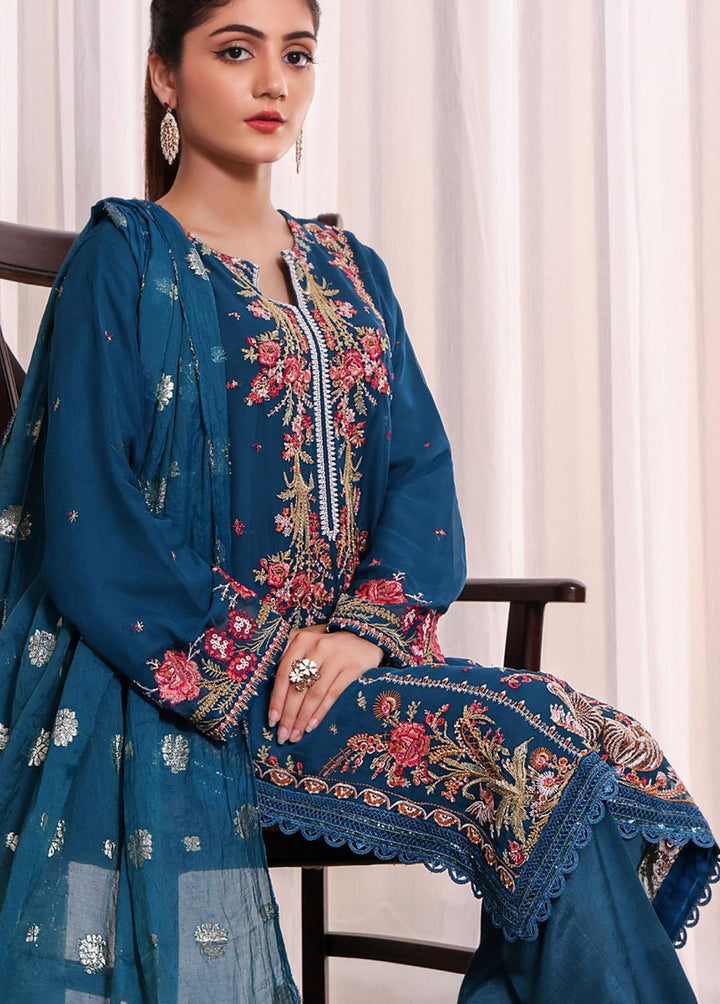Kalyan By ZS Textiles Embroidered Chiffon Suits Unstitched 3 Piece KLY23C KLC23-10 - Luxury Collection