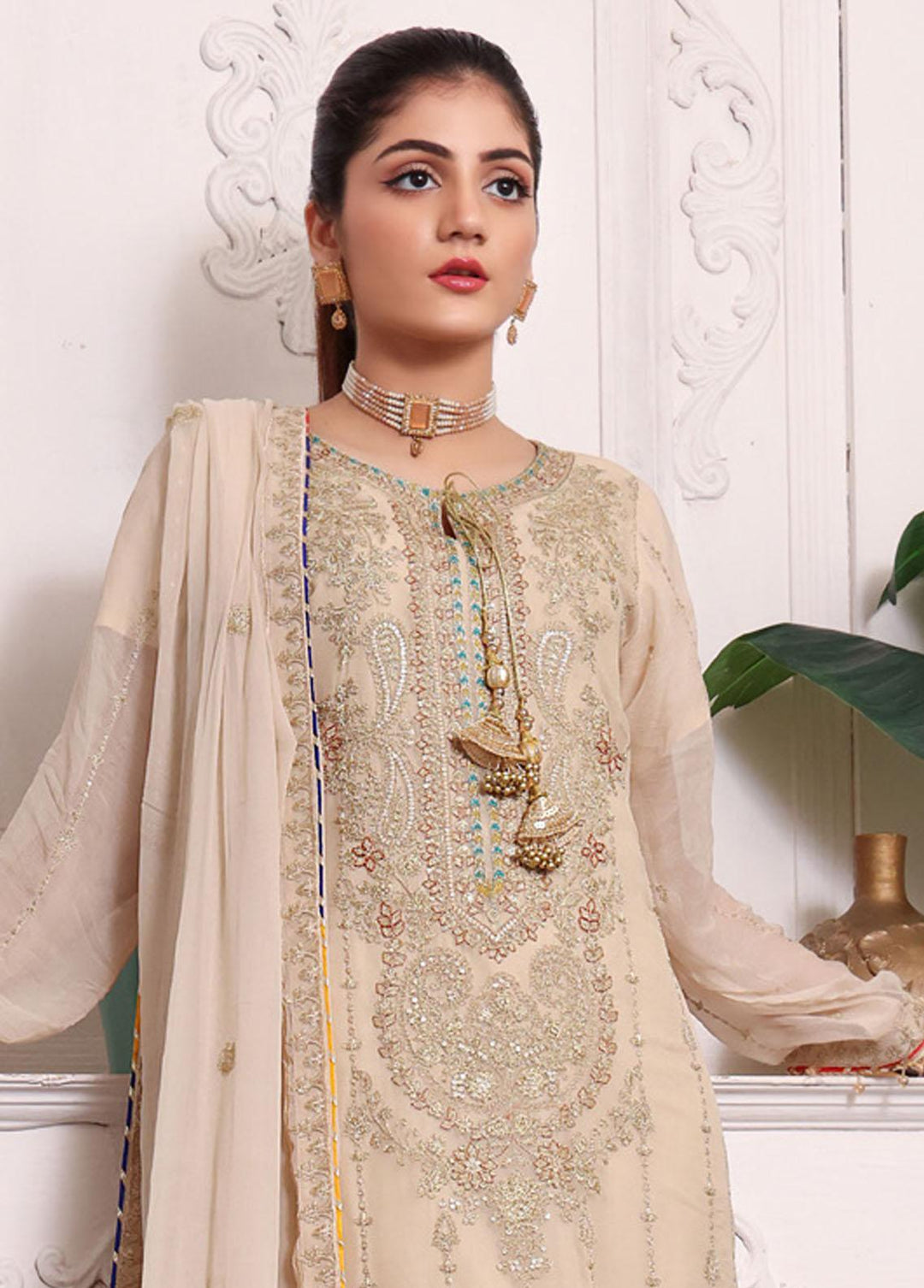 Kalyan By ZS Textiles Embroidered Chiffon Suits Unstitched 3 Piece KLY23C KLC23-2 - Luxury Collection