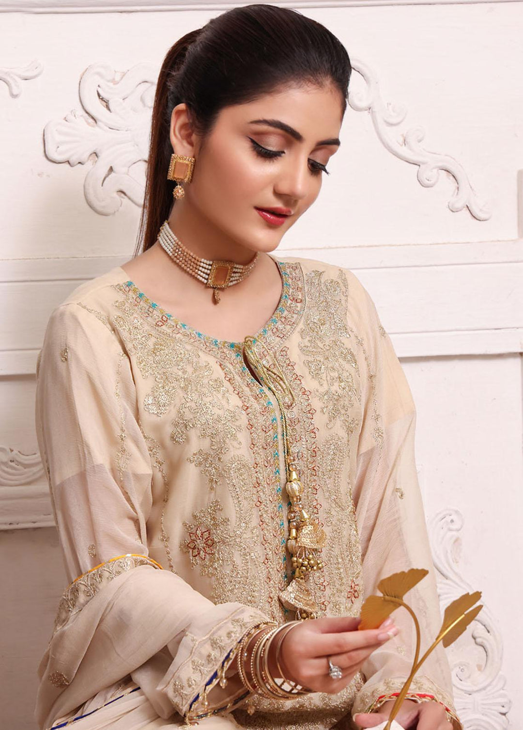 Kalyan By ZS Textiles Embroidered Chiffon Suits Unstitched 3 Piece KLY23C KLC23-2 - Luxury Collection