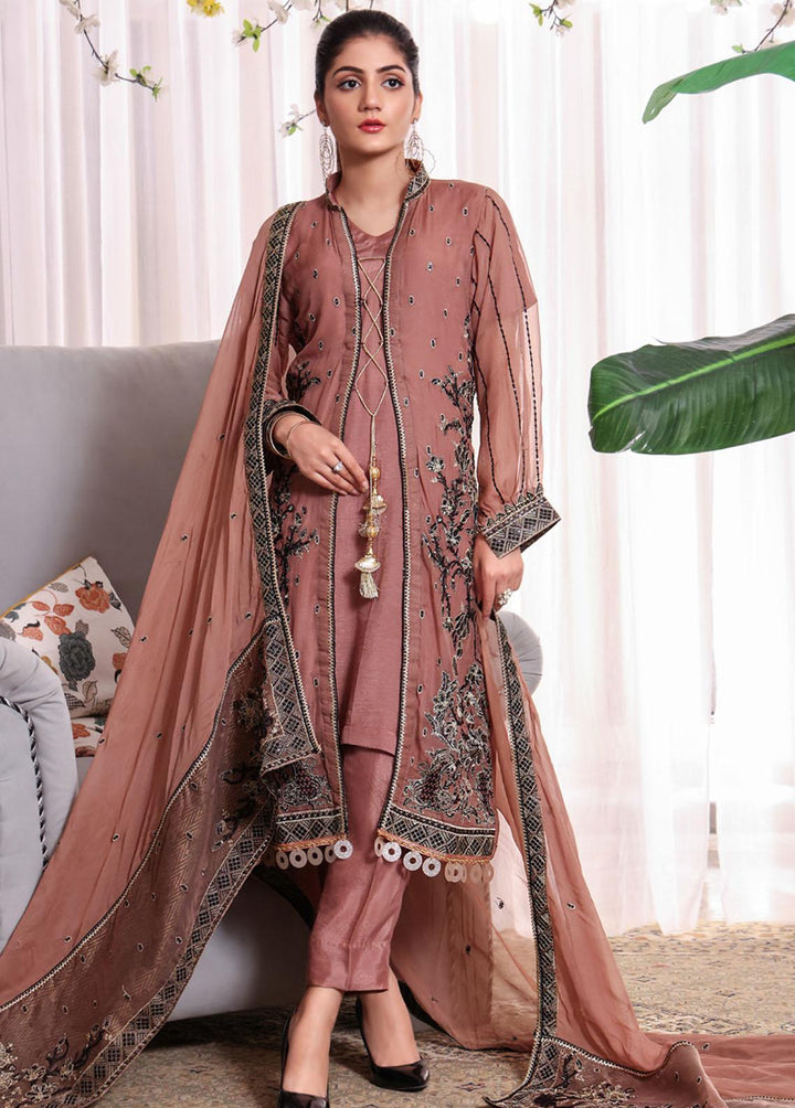 Kalyan By ZS Textiles Embroidered Chiffon Suits Unstitched 3 Piece KLY23C KLC23-3 - Luxury Collection