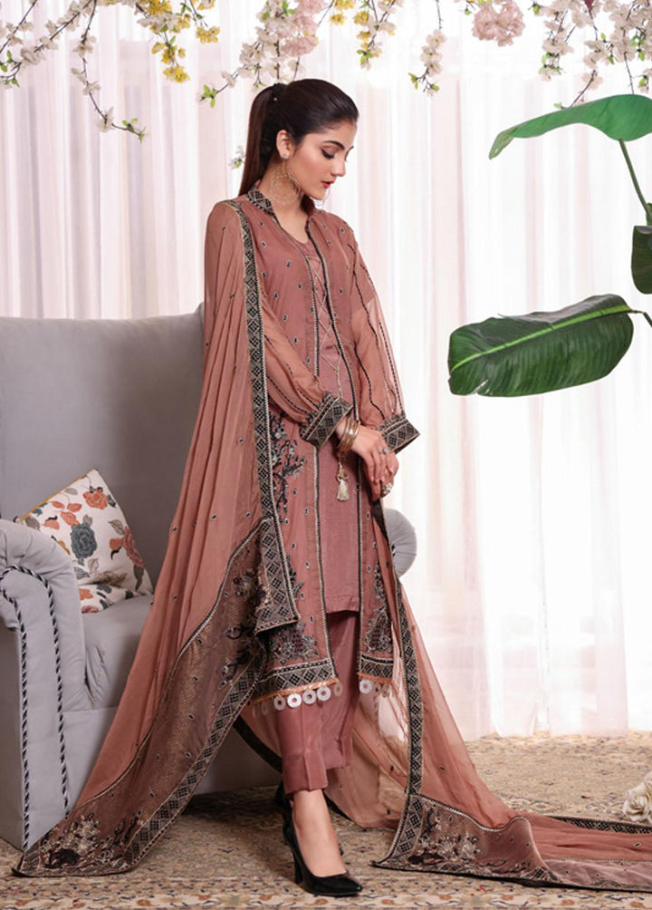 Kalyan By ZS Textiles Embroidered Chiffon Suits Unstitched 3 Piece KLY23C KLC23-3 - Luxury Collection