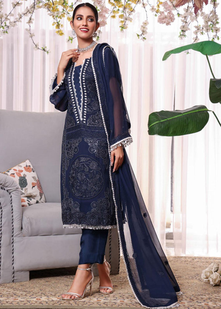 Kalyan By ZS Textiles Embroidered Chiffon Suits Unstitched 3 Piece KLY23C KLC23-4 - Luxury Collection