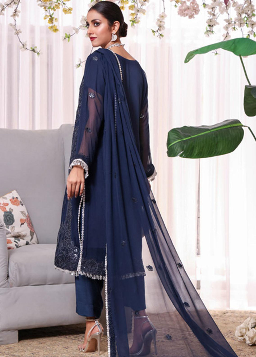 Kalyan By ZS Textiles Embroidered Chiffon Suits Unstitched 3 Piece KLY23C KLC23-4 - Luxury Collection