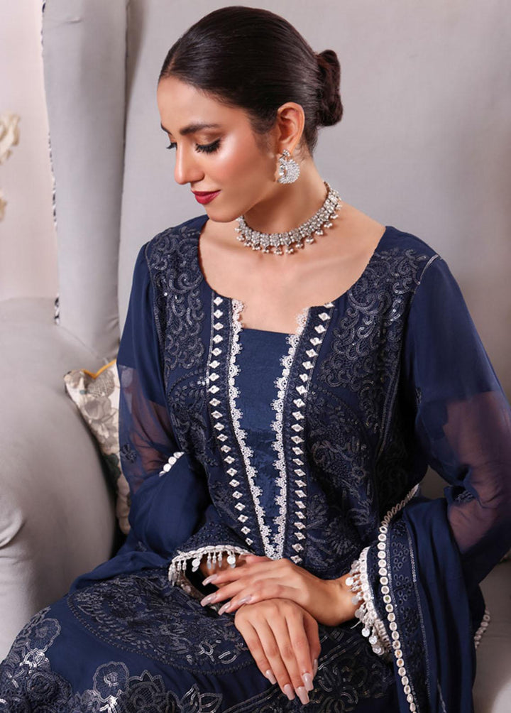 Kalyan By ZS Textiles Embroidered Chiffon Suits Unstitched 3 Piece KLY23C KLC23-4 - Luxury Collection