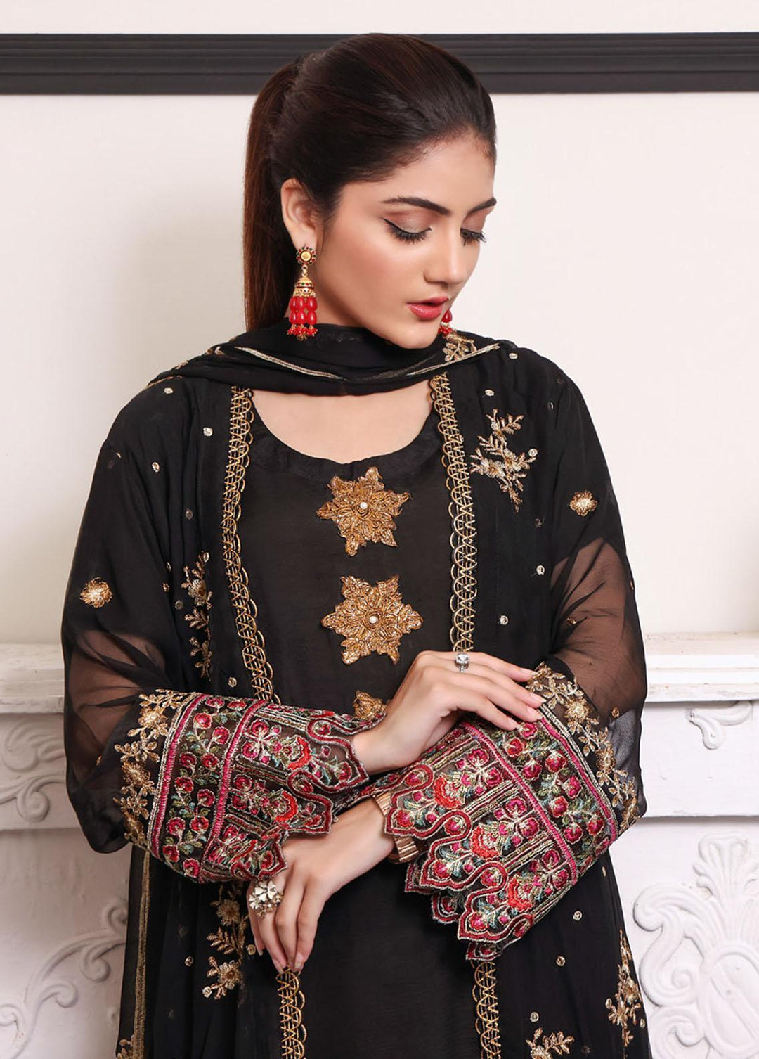 Kalyan By ZS Textiles Embroidered Chiffon Suits Unstitched 3 Piece KLY23C KLC23-7 - Luxury Collection