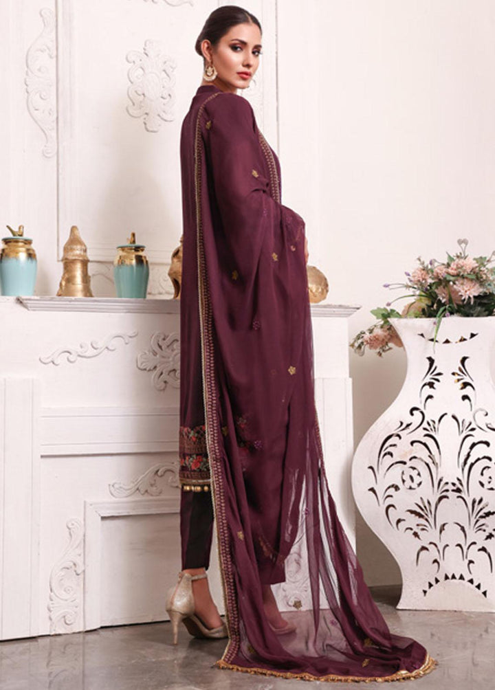 Kalyan By ZS Textiles Embroidered Chiffon Suits Unstitched 3 Piece KLY23C KLC23-8 - Luxury Collection