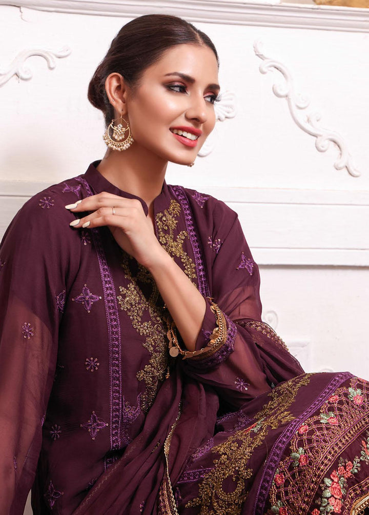 Kalyan By ZS Textiles Embroidered Chiffon Suits Unstitched 3 Piece KLY23C KLC23-8 - Luxury Collection