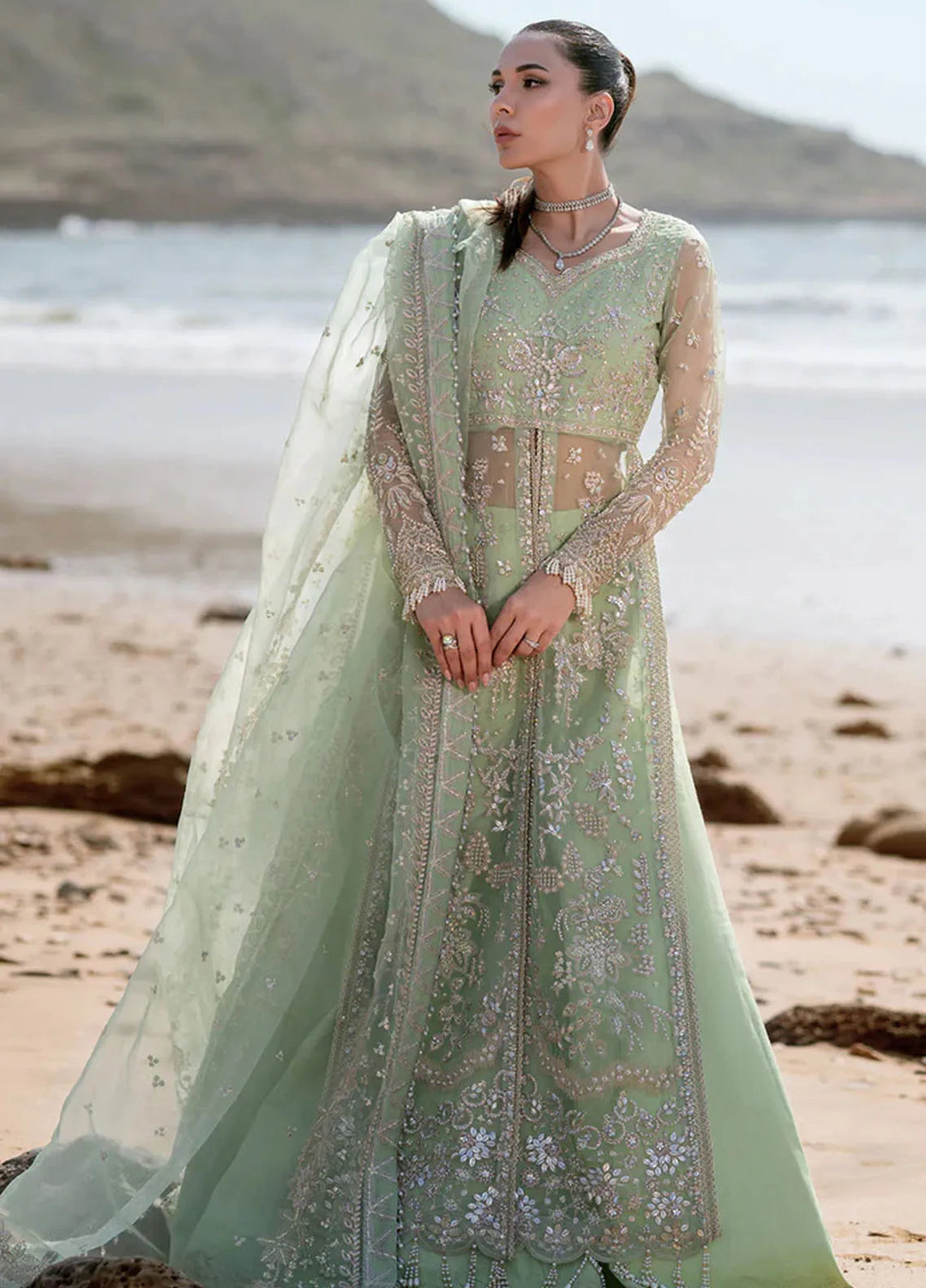 Kamari By Emaan Adeel Embroidered Organza Suit Unstitched 3 Piece EA24KR Noir - Formal Collection