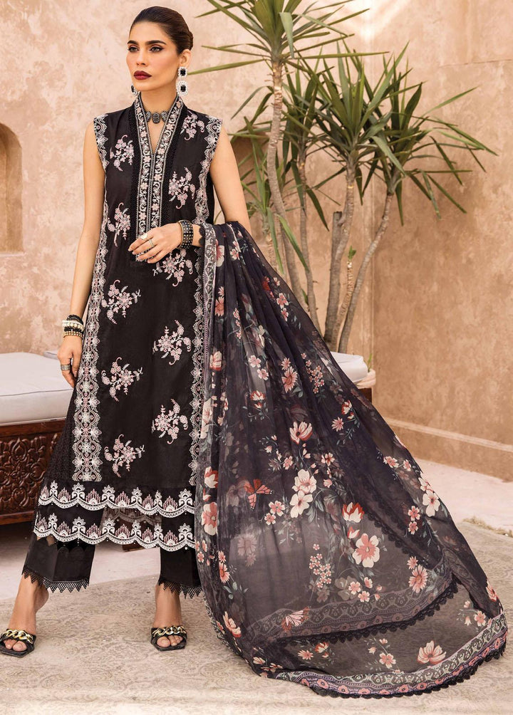 Kamari By Shazme Embroidered Lawn Suits Unstitched 3 Piece SHZ23K SH-01 Elania - Luxury Collection