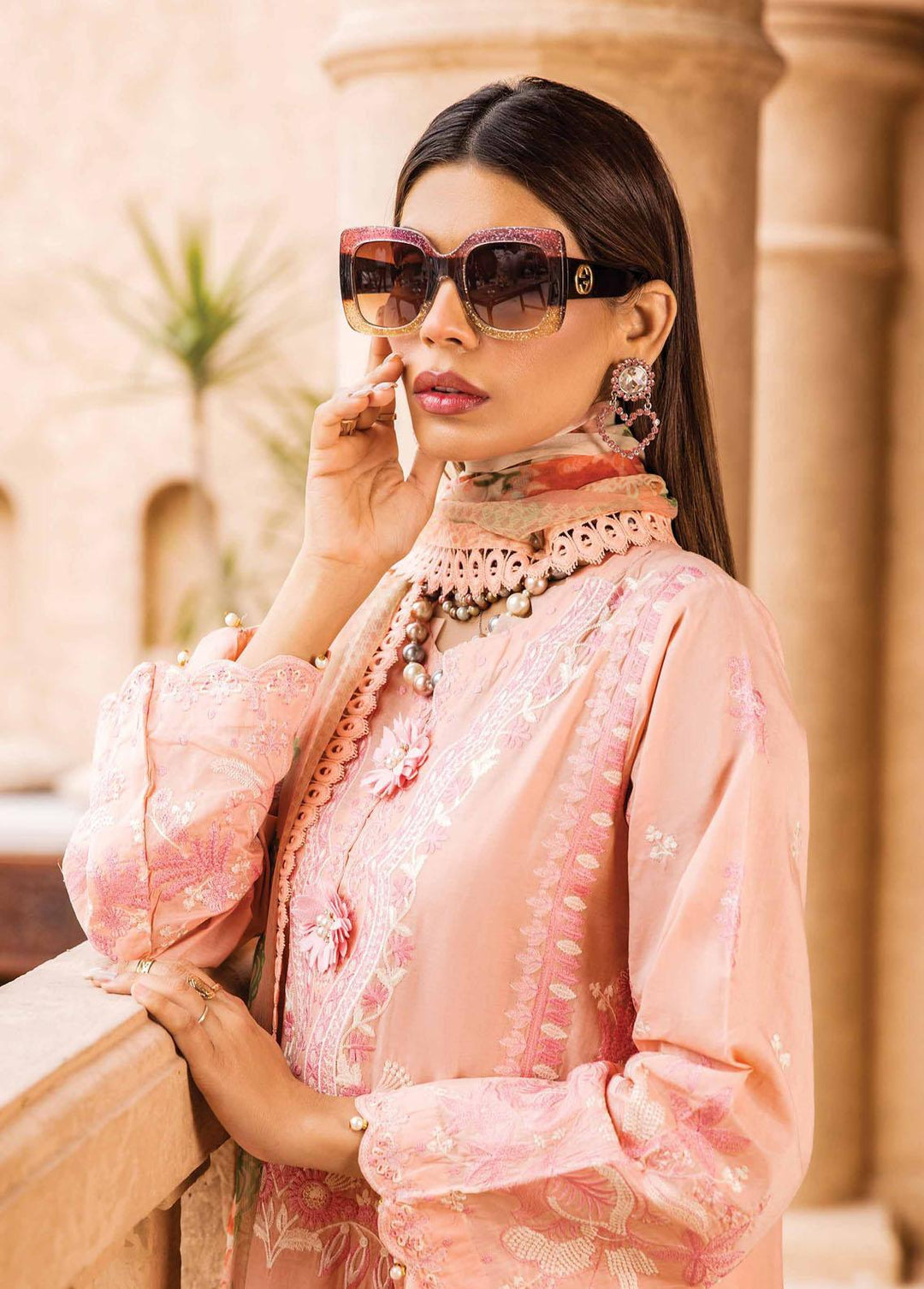 Kamari By Shazme Embroidered Lawn Suits Unstitched 3 Piece SHZ23K SH-02 Mahrosh - Luxury Collection