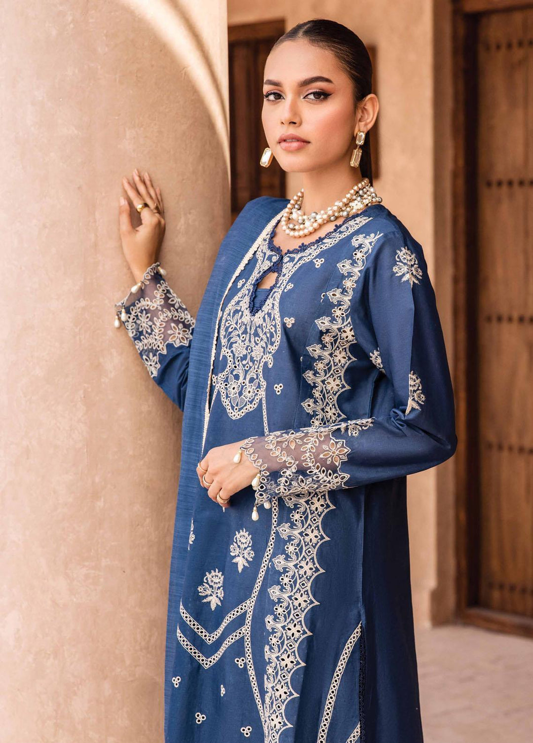 Kamari By Shazme Embroidered Lawn Suits Unstitched 3 Piece SHZ23K SH-06 Royal Orchid - Luxury Collection